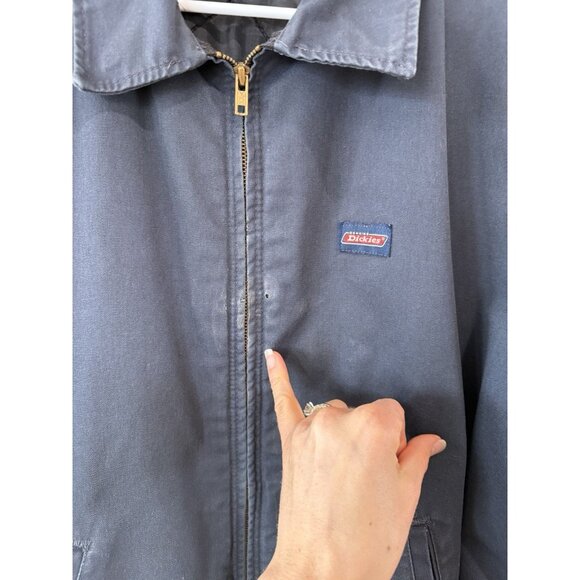 Vintage Dickies Eisenhower Jacket Mens XL Full Zip Coat Workwear Navy Blue - Picture 3 of 7